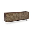 Bowery Hill Contemporary Brown & Grayish Gold Accent Cabinet