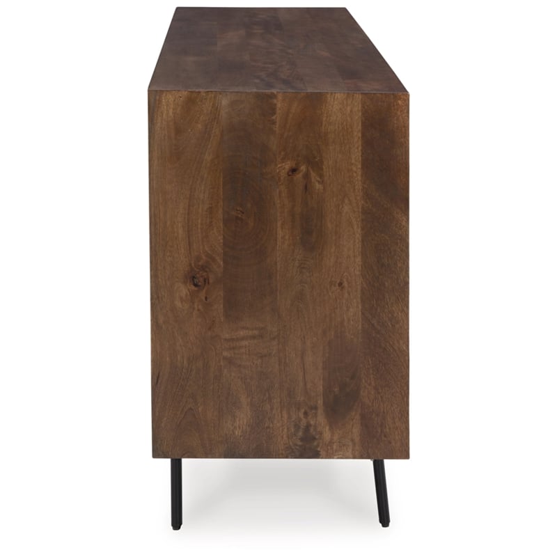 Bowery Hill Contemporary Brown & Grayish Gold Accent Cabinet