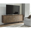 Bowery Hill Contemporary Brown & Grayish Gold Accent Cabinet