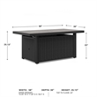 Bowery Hill Coastal Aluminum Black & Gray Outdoor Fire Pit Table