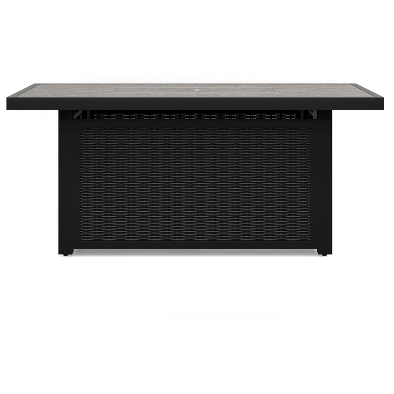 Bowery Hill Coastal Aluminum Black & Gray Outdoor Fire Pit Table