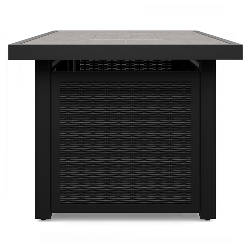 Bowery Hill Coastal Aluminum Black & Gray Outdoor Fire Pit Table