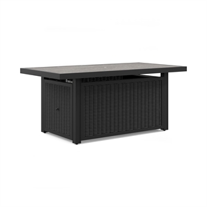 Bowery Hill Coastal Aluminum Black & Gray Outdoor Fire Pit Table