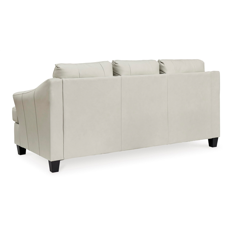 Bowery Hill Contemporary White Sofa with Exposed Tapered Feet