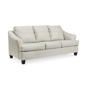 Bowery Hill Contemporary White Sofa with Exposed Tapered Feet