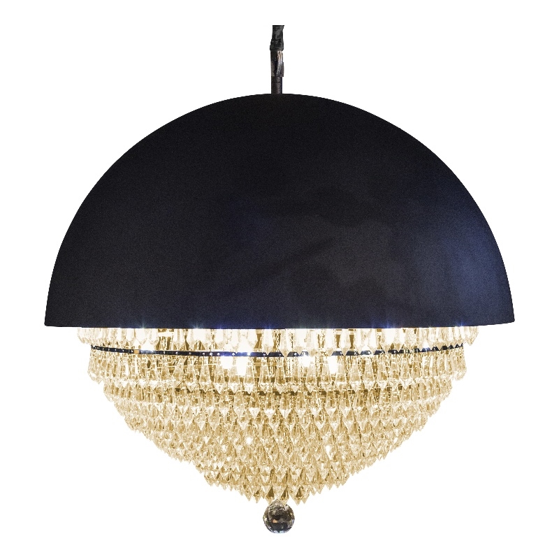 Bowery Hill Modern Crystal Eclipse Modern LED Chandelier - Black