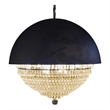 Bowery Hill Modern Crystal Eclipse Modern LED Chandelier - Black
