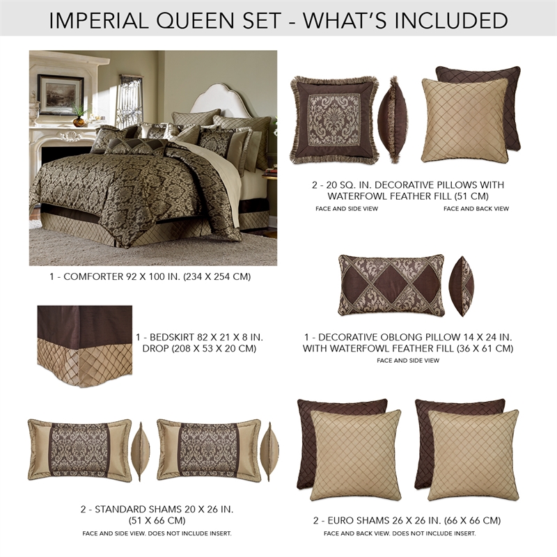 Bowery Hill Traditional 9-Piece Queen Comforter Set in Bronze