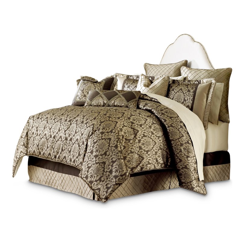 Bowery Hill Traditional 9-Piece Queen Comforter Set in Bronze
