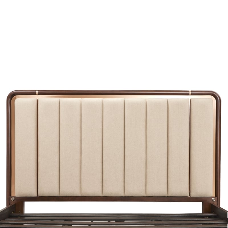 Bowery Hill Transitional King Lift Up Storage Bed - Beige/Umber