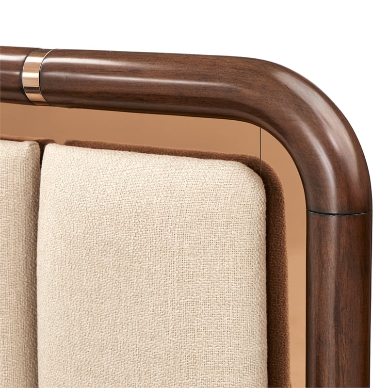 Bowery Hill Transitional King Lift Up Storage Bed - Beige/Umber