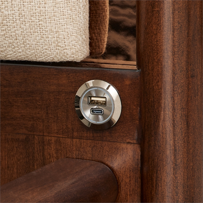 Bowery Hill Transitional King Lift Up Storage Bed - Beige/Umber