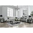 Bowery Hill Transitional Chenille Upholstered Loveseat in Pewter