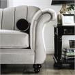 Bowery Hill Transitional Chenille Upholstered Loveseat in Pewter