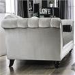 Bowery Hill Transitional Chenille Upholstered Loveseat in Pewter
