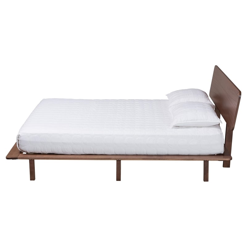 Bowery Hill Modern Walnut Brown Medium Wood King Size Platform Bed