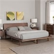 Bowery Hill Modern Walnut Brown Medium Wood King Size Platform Bed