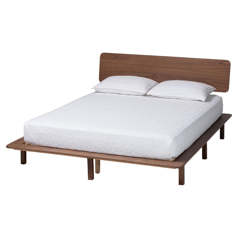 Bowery Hill Modern Walnut Brown Medium Wood King Size Platform Bed
