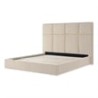 Bowery Hill Contemporary Queen Velvet Lift Up Storage Bed - Ivory
