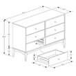 Bowery Hill Mid-Century Ash Walnut Finished Wood 6-Drawer Dresser
