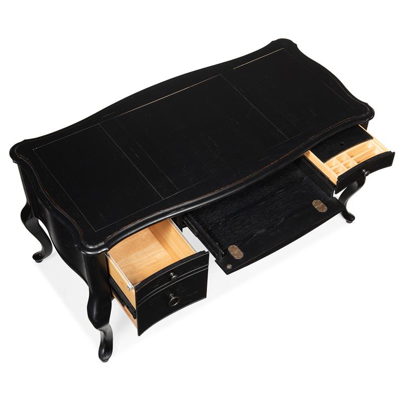 Bowery Hill Traditional Wood Home Office Writing Desk in Black