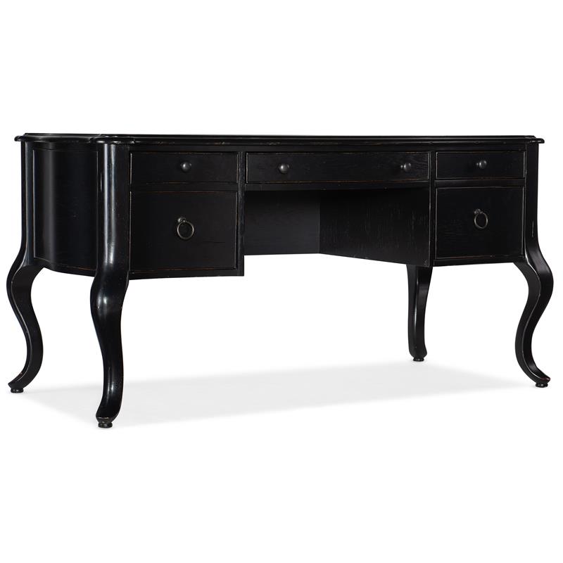 Bowery Hill Traditional Wood Home Office Writing Desk in Black