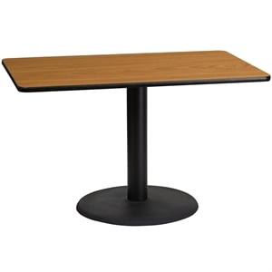 Bowery Hill 30&quot x 48&quot Restaurant Dining Table in Natural and Black