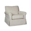 Bowery Hill Microfiber Beige Glider Chair Swivel 36