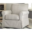 Bowery Hill Microfiber Beige Glider Chair Swivel 36