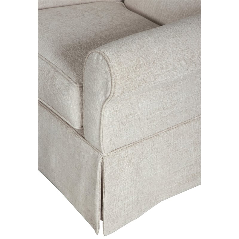 Bowery Hill Microfiber Beige Glider Chair Swivel 36