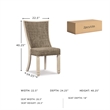 Bowery Hill Upholstered White Dining Side Chair Rectangular Cushioned 40.75