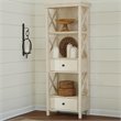 Bowery Hill Contemporary 3-Shelf Engineered Wood Bookcase in Antique White