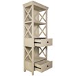 Bowery Hill Contemporary 3-Shelf Engineered Wood Bookcase in Antique White
