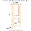 Bowery Hill Contemporary 3-Shelf Engineered Wood Bookcase in Antique White