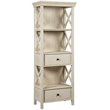 Bowery Hill Contemporary 3-Shelf Engineered Wood Bookcase in Antique White