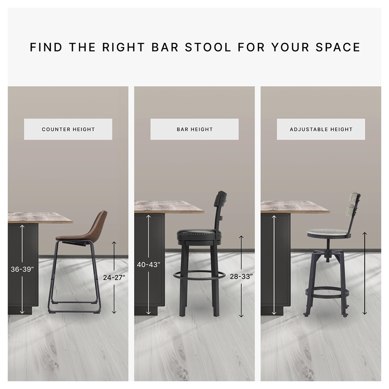 Bowery Hill Contemporary Faux Leather Upholstered Barstool in Brown