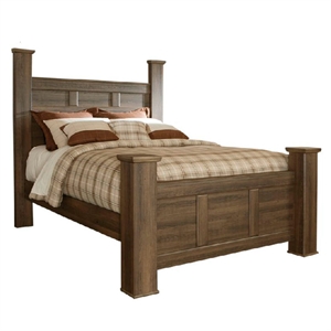 Bowery Hill Wood Transitional Vintage Queen Bed in Espresso Finish