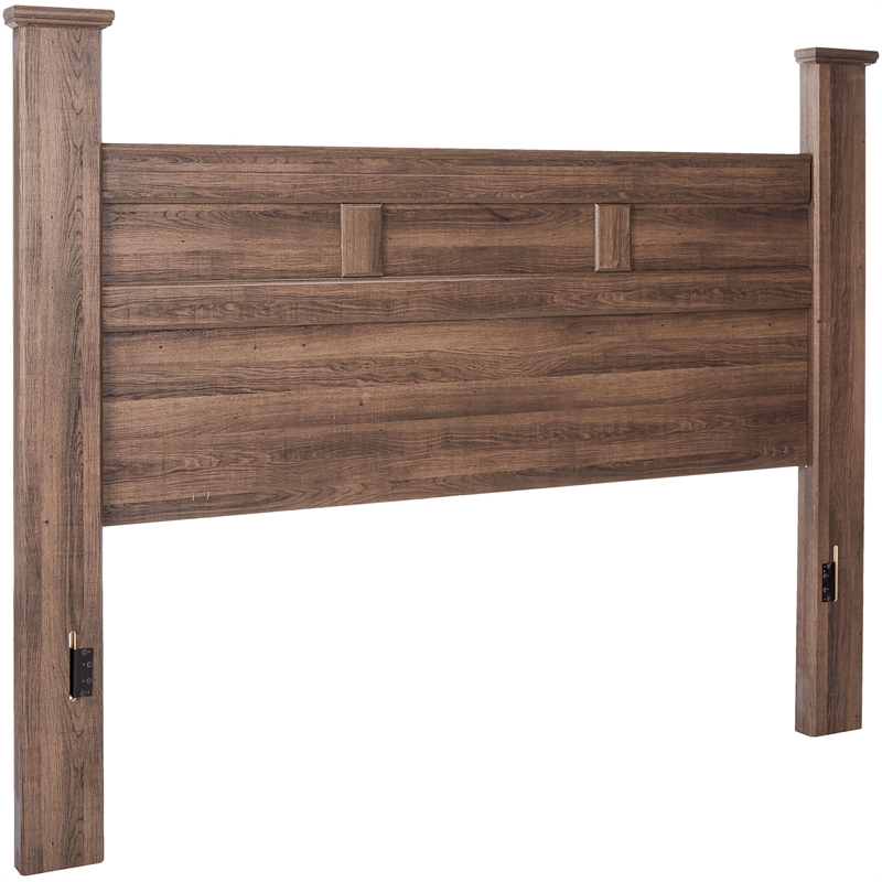 Bowery Hill Wood Transitional Vintage King Bed in Espresso Finish