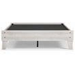 Bowery Hill Contemporary Engineered Wood Full Platform Bed in Whitewash