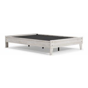 Bowery Hill Contemporary Engineered Wood Full Platform Bed in Whitewash
