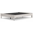 Bowery Hill Contemporary Engineered Wood Queen Platform Bed in Whitewash