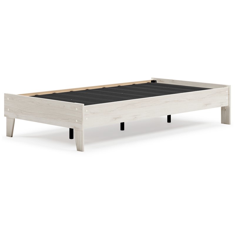 Bowery Hill Contemporary Engineered Wood Twin Platform Bed in Natural
