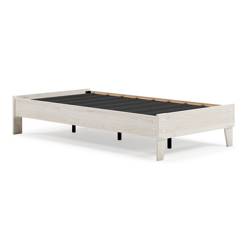Bowery Hill Contemporary Engineered Wood Twin Platform Bed in Natural