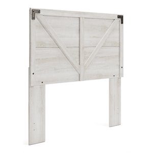 Bowery Hill Contemporary Wood Full Crossbuck Panel Headboard in Whitewash