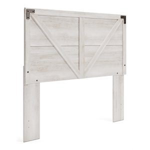 Bowery Hill Contemporary Wood Queen Crossbuck Panel Headboard in Whitewash