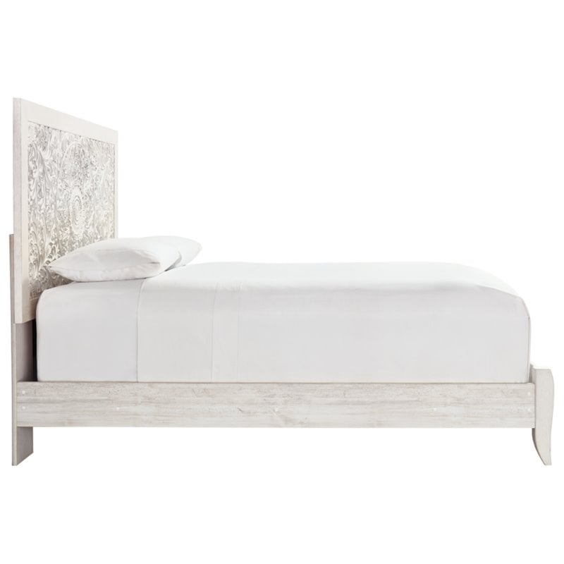 Bowery Hill Coastal Engineered Wood Queen Panel Headboard in Whitewash