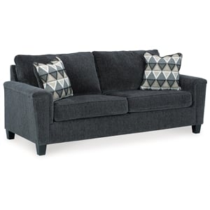 bowery hill polyester fabric queen sleeper sofa in smoke gray