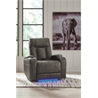 Bowery Hill Faux Leather Contemporary Gray Finish Power Recliner