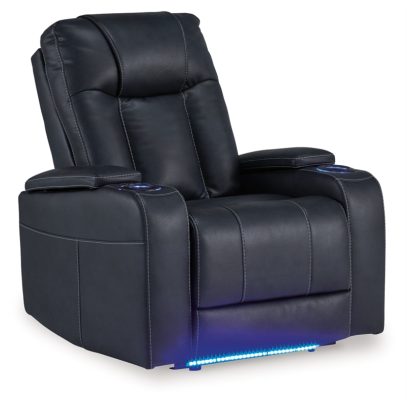 Bowery Hill Faux Leather Contemporary Sapphire Power Recliner