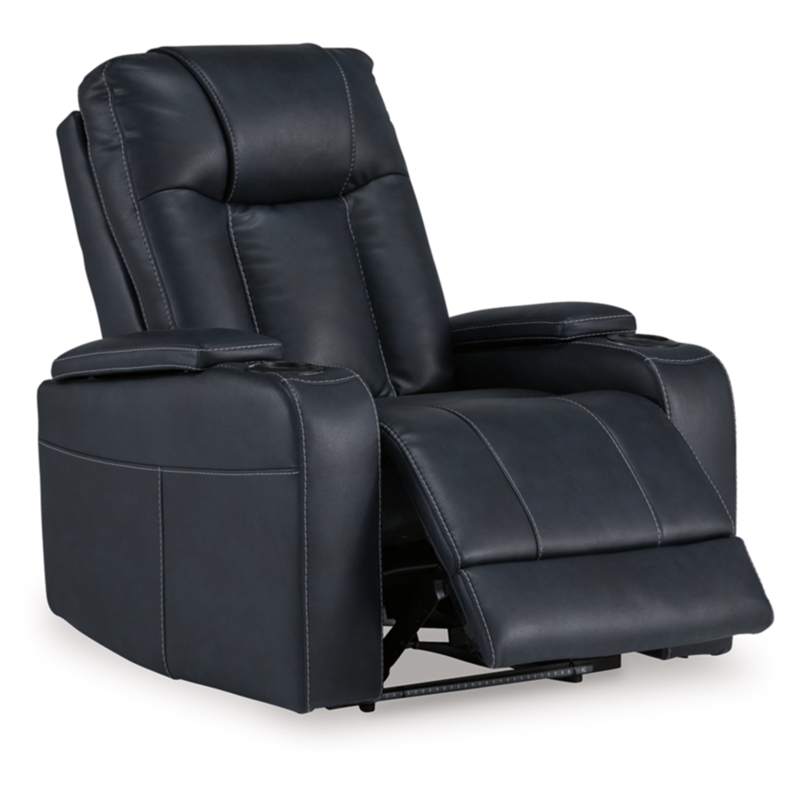 Bowery Hill Faux Leather Contemporary Sapphire Power Recliner